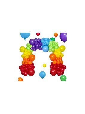 111PC Rainbow Balloon Arch Garland Kit with 18, 12 & 5-Inch Balloons